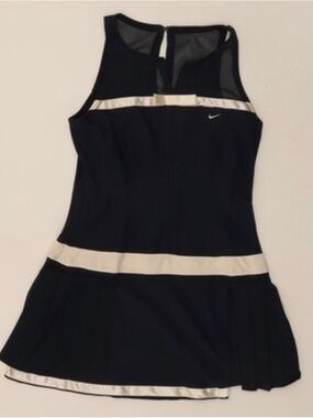 NIKE MARIA SHARAPOVA NAVY BLUE & SATIN TRIM GORGEOUS TENNIS DRESS NWOT LARGE